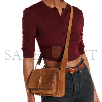 YSL SAINT LAURENT SMALL SATCHEL IN SUEDE 633151 (21*16*5cm)